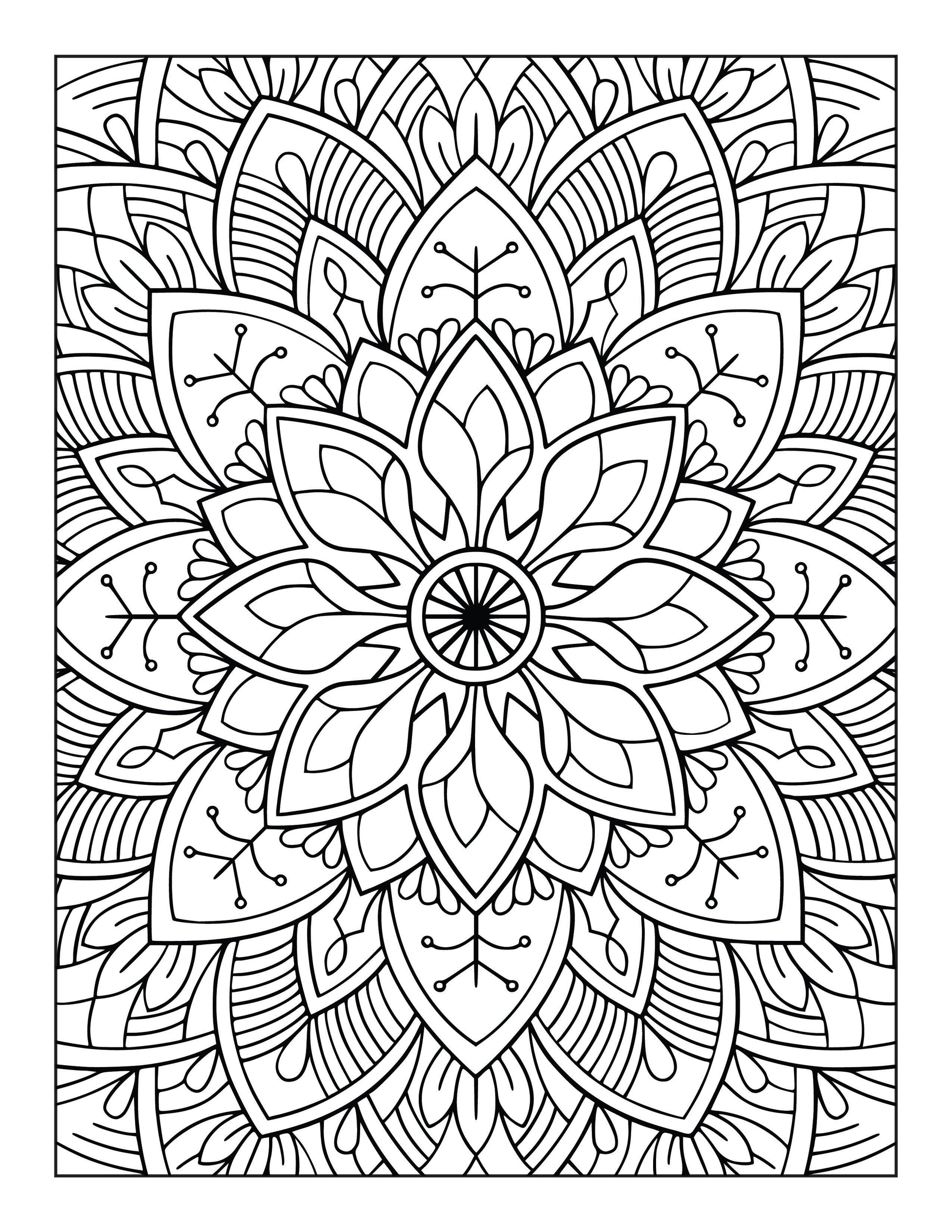 60 Free Mandala Adult Coloring Pages Printable PDF Instant Download