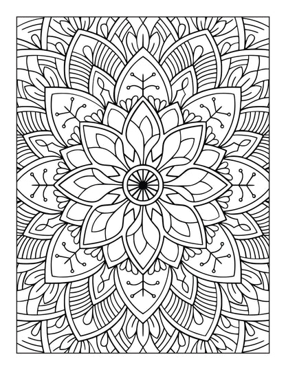 60 Free Mandala Adult Coloring Pages Printable PDF Instant Download