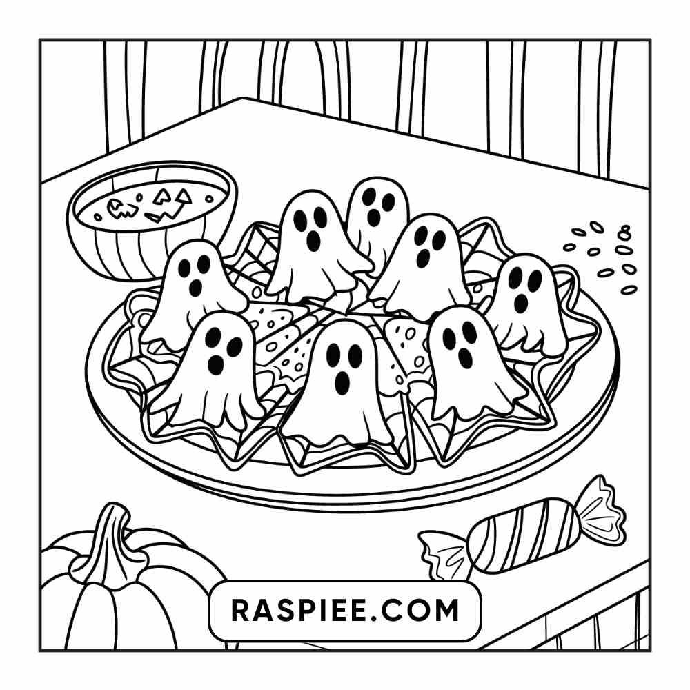 100 Bold Easy Spooky Food & Drinks Coloring Pages Printable PDF Instant Download