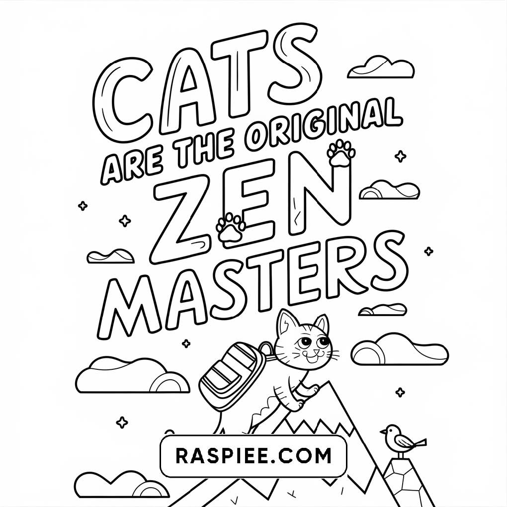 100 Bold and Easy Cute Cats Coloring Pages