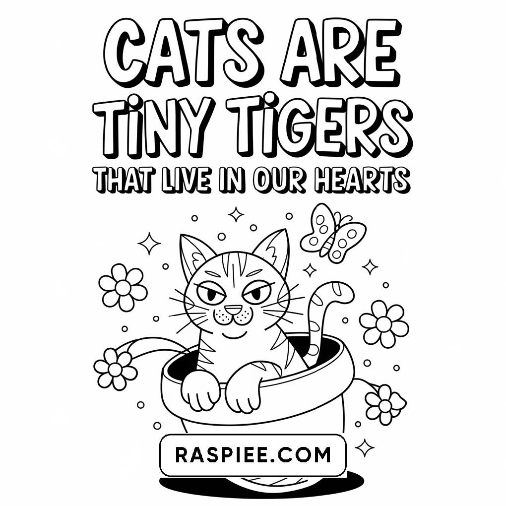 100 Bold and Easy Cute Cats Coloring Pages