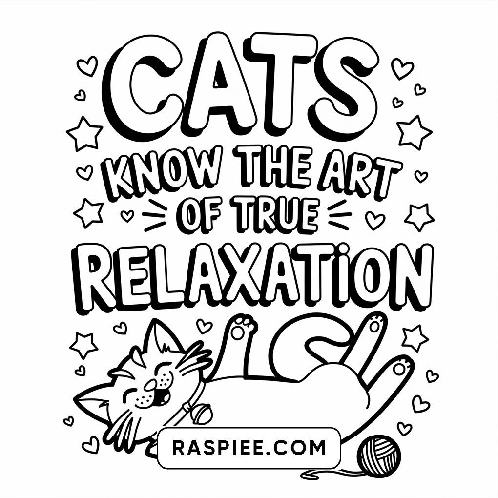 100 Bold and Easy Cute Cats Coloring Pages