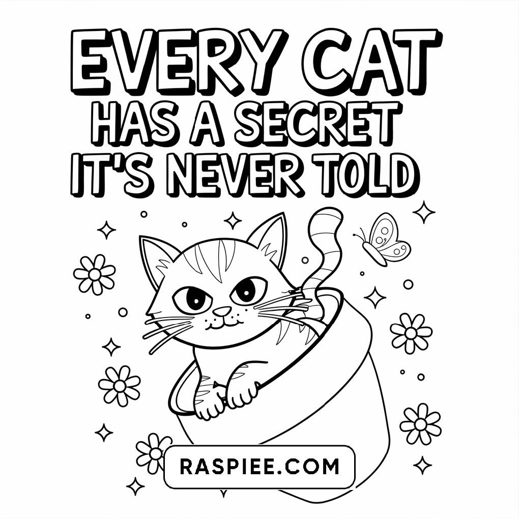 100 Bold and Easy Cute Cats Coloring Pages