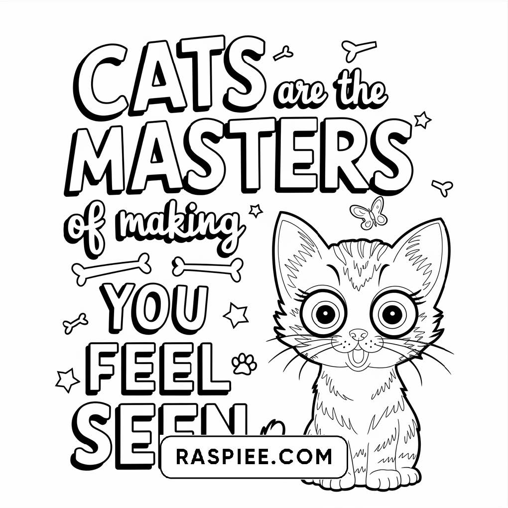 100 Bold and Easy Cute Cats Coloring Pages