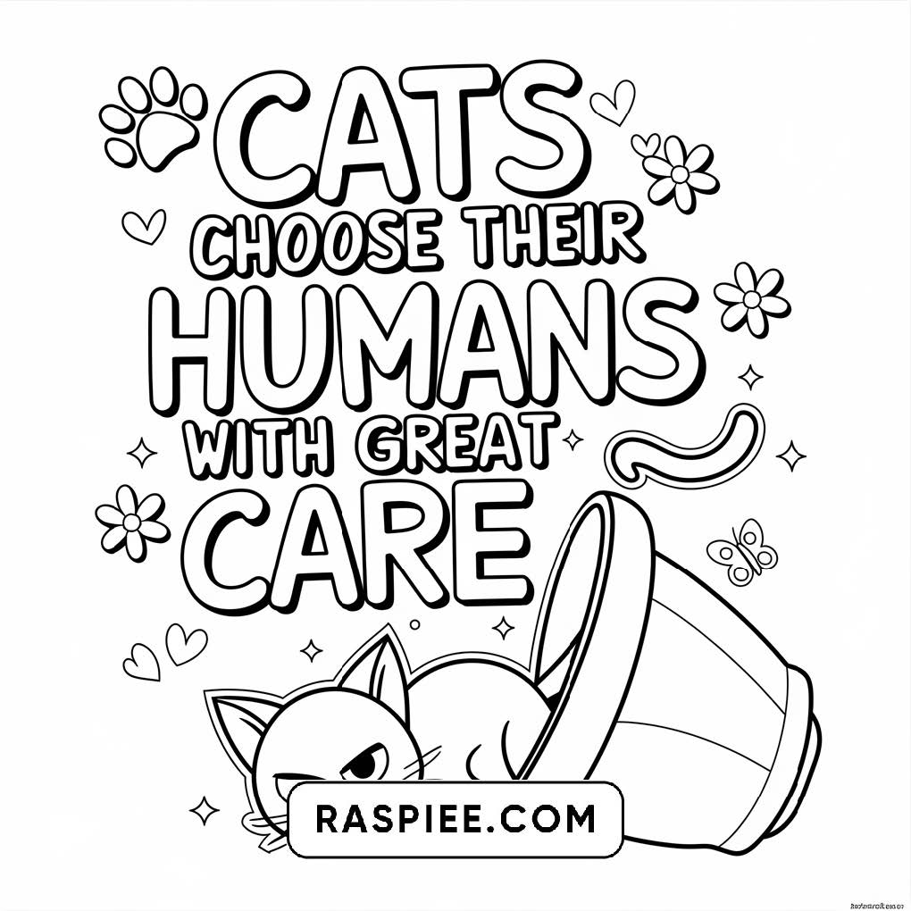 100 Bold and Easy Cute Cats Coloring Pages
