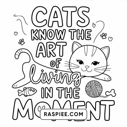 100 Bold and Easy Cute Cats Coloring Pages