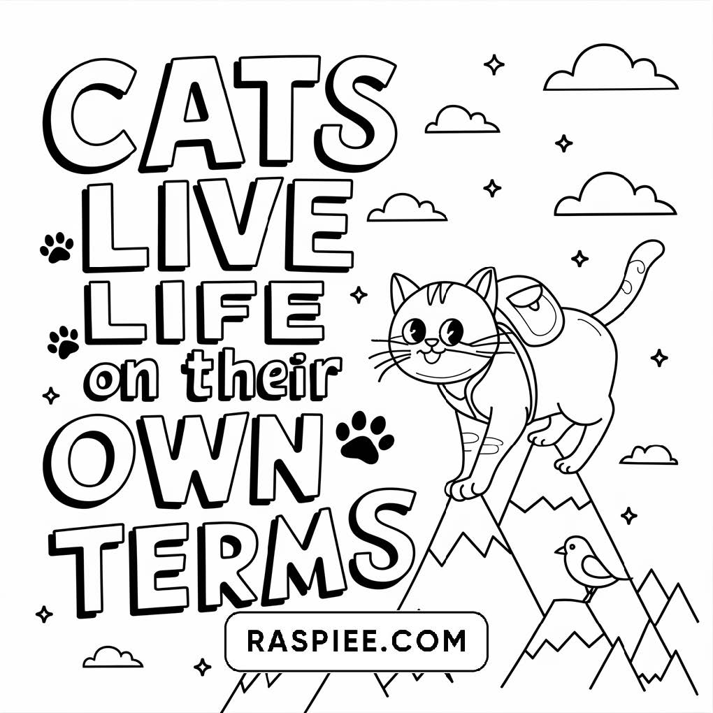 100 Bold and Easy Cute Cats Coloring Pages