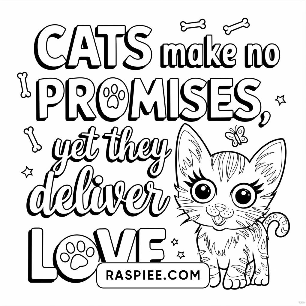 100 Bold and Easy Cute Cats Coloring Pages