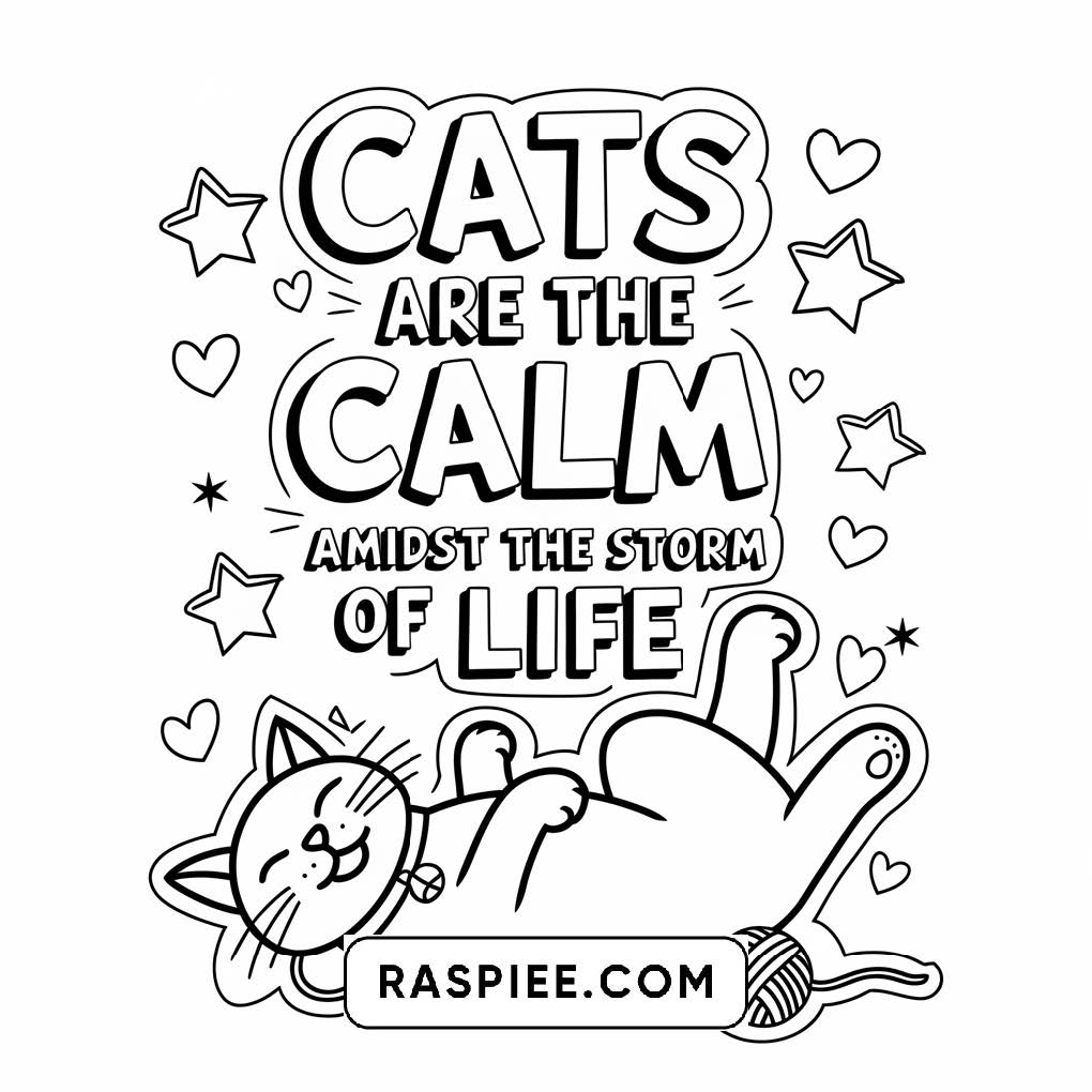 100 Bold and Easy Cute Cats Coloring Pages