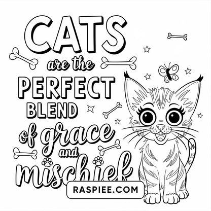 100 Bold and Easy Cute Cats Coloring Pages