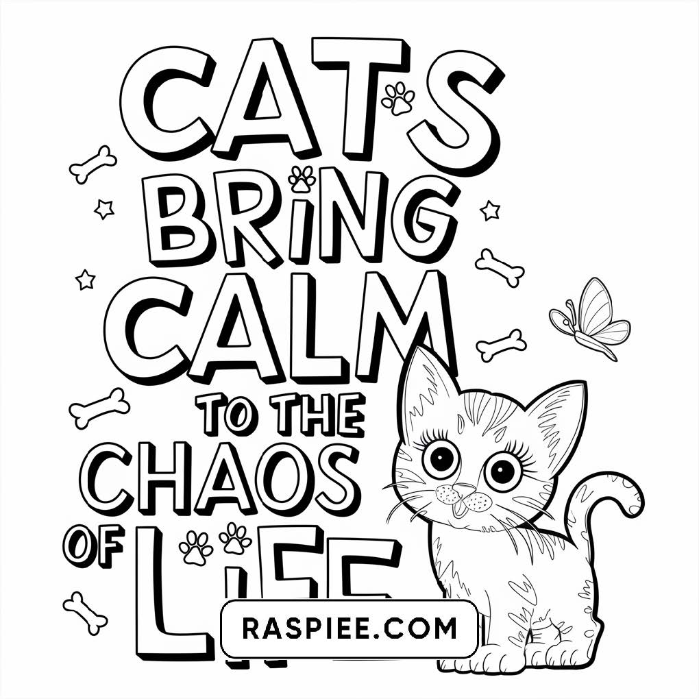 100 Bold and Easy Cute Cats Coloring Pages