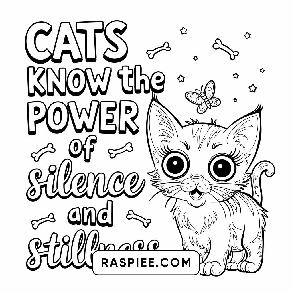 100 Bold and Easy Cute Cats Coloring Pages