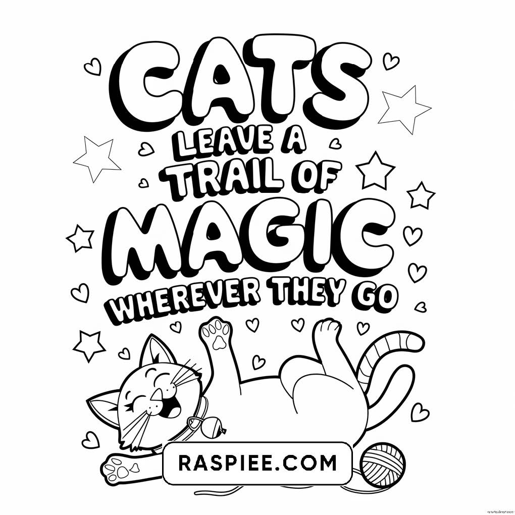100 Bold and Easy Cute Cats Coloring Pages