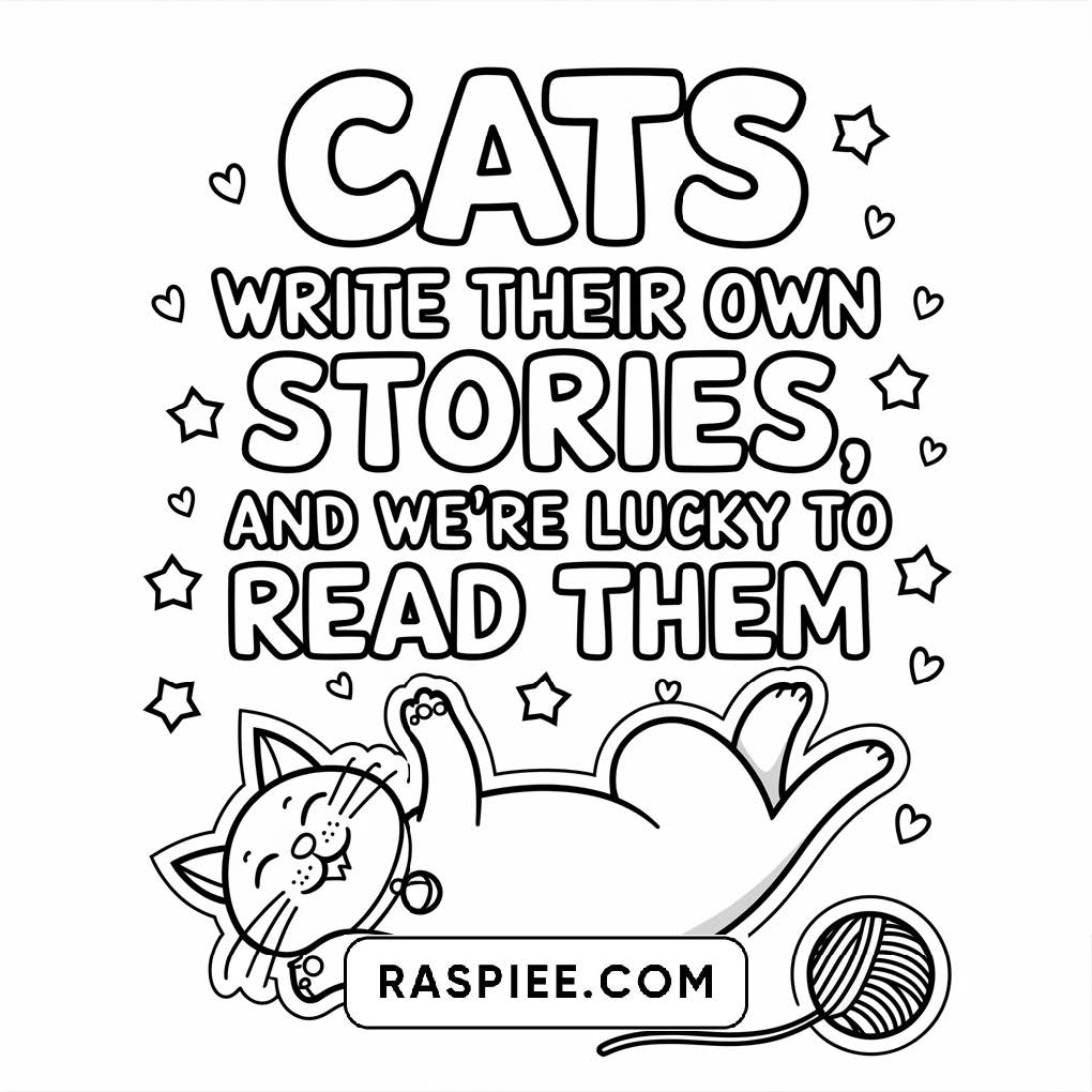 100 Bold and Easy Cute Cats Coloring Pages
