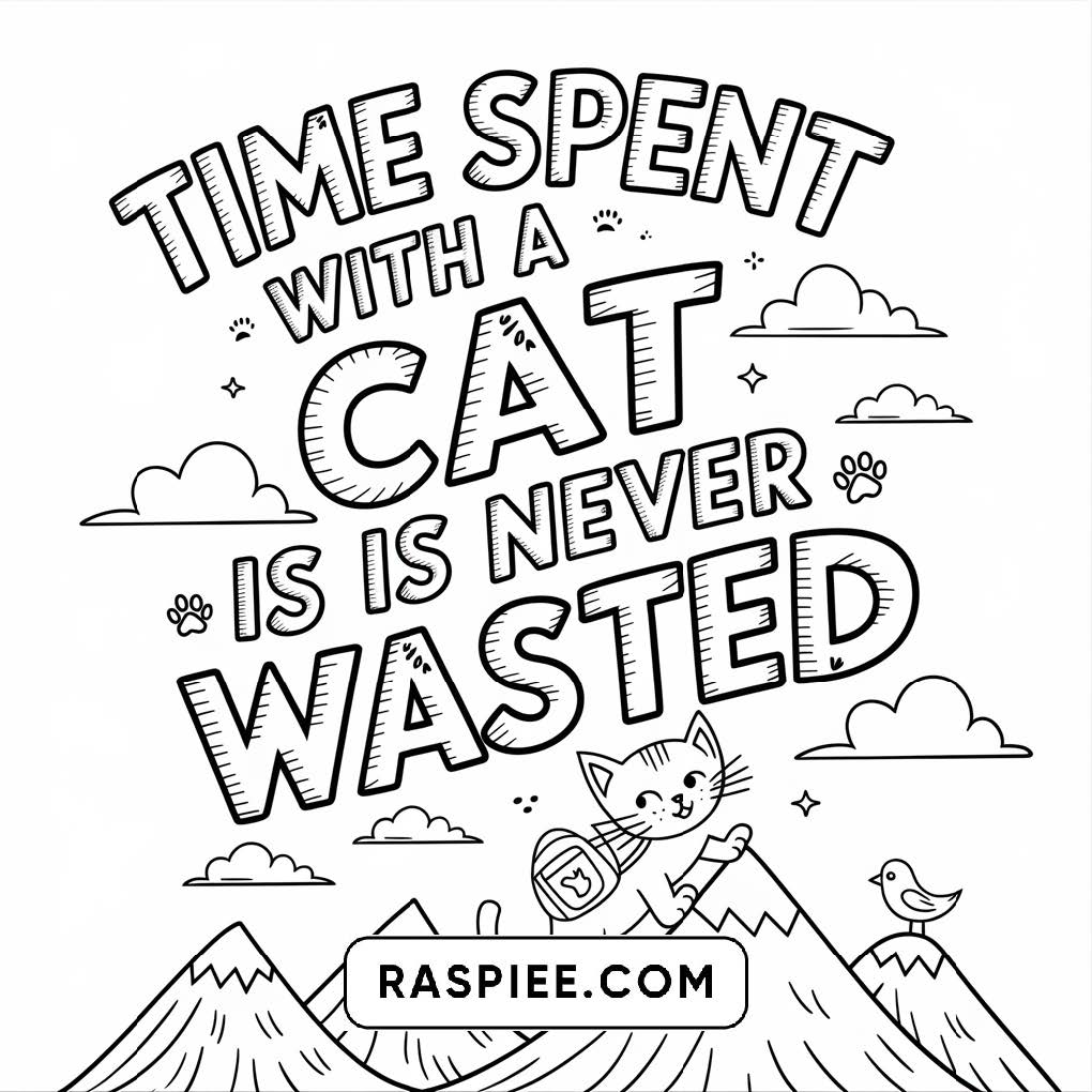 100 Bold and Easy Cute Cats Coloring Pages
