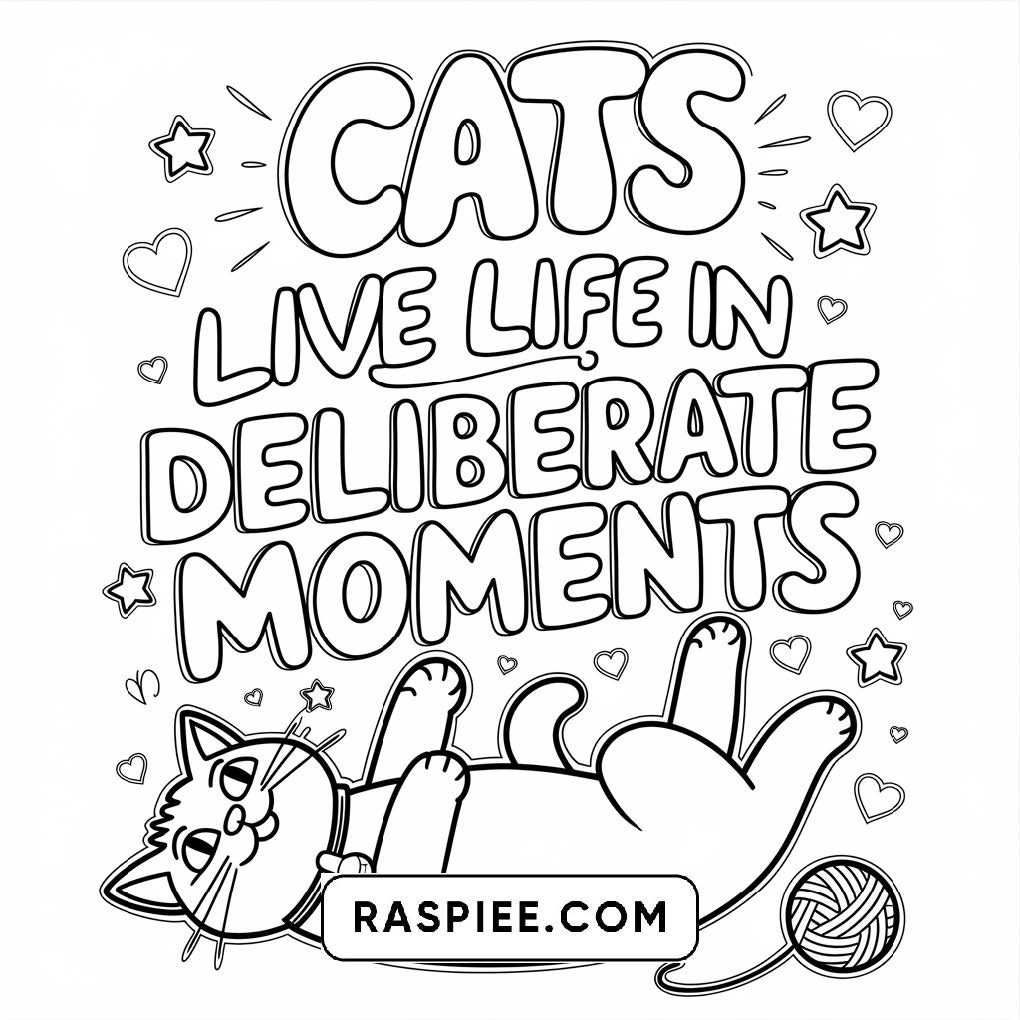 100 Bold and Easy Cute Cats Coloring Pages