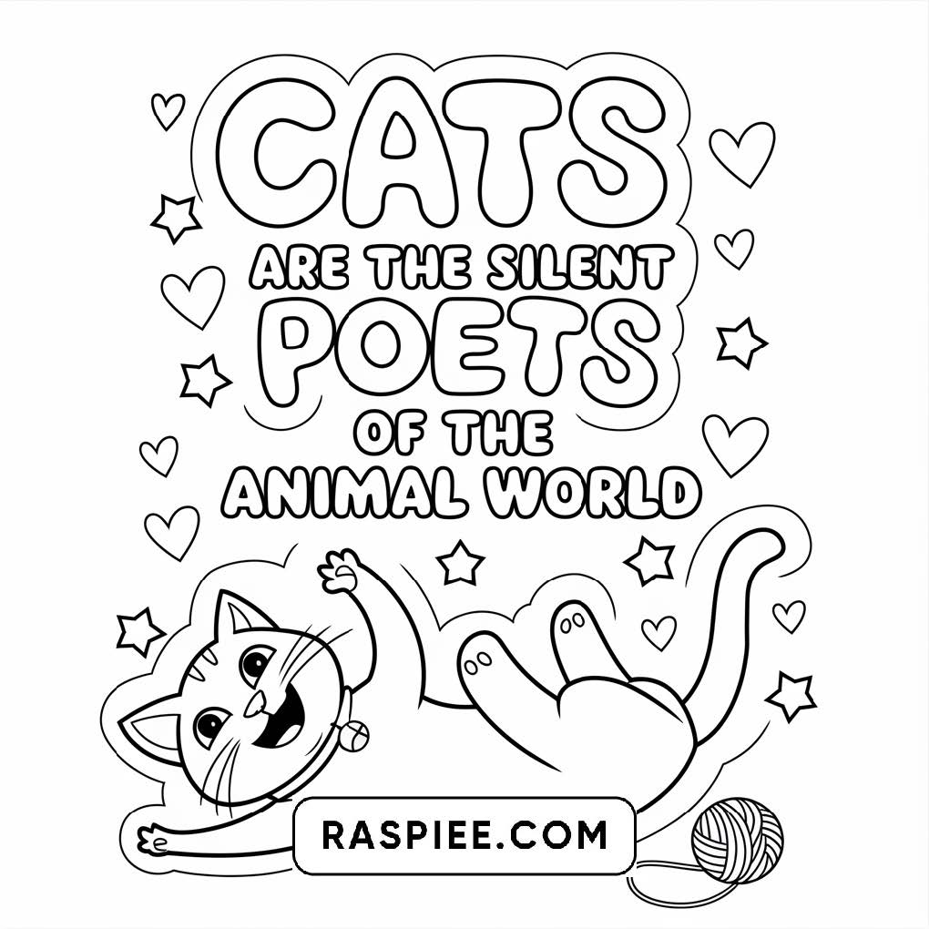 100 Bold and Easy Cute Cats Coloring Pages