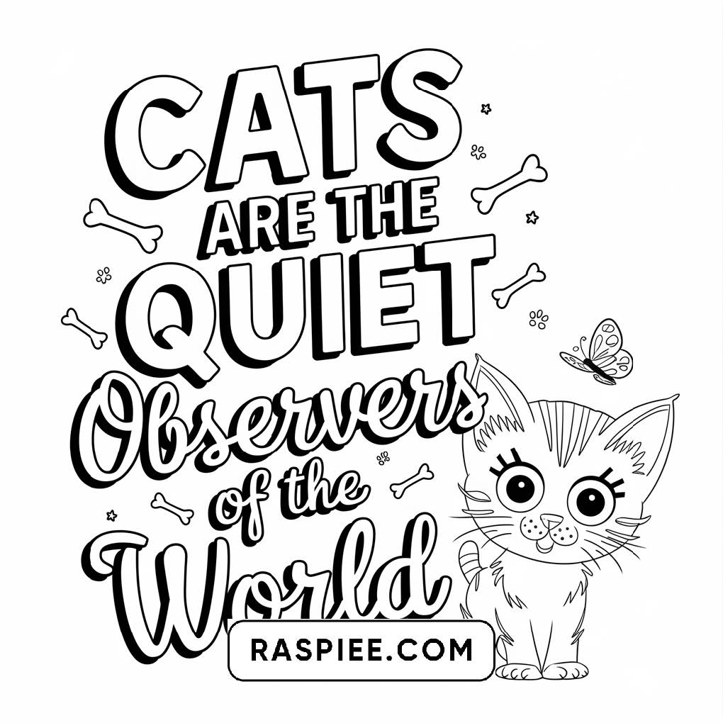 100 Bold and Easy Cute Cats Coloring Pages