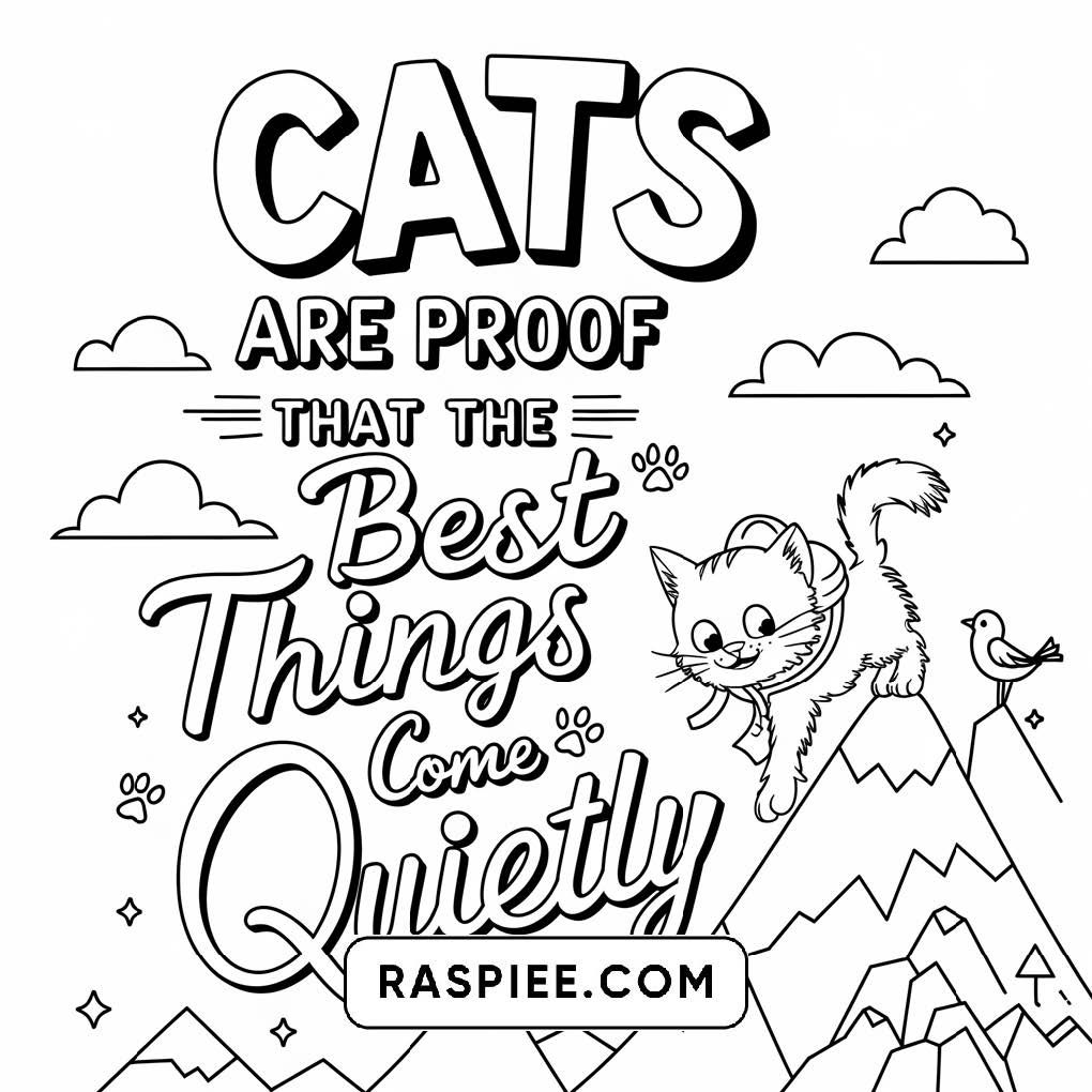 100 Bold and Easy Cute Cats Coloring Pages