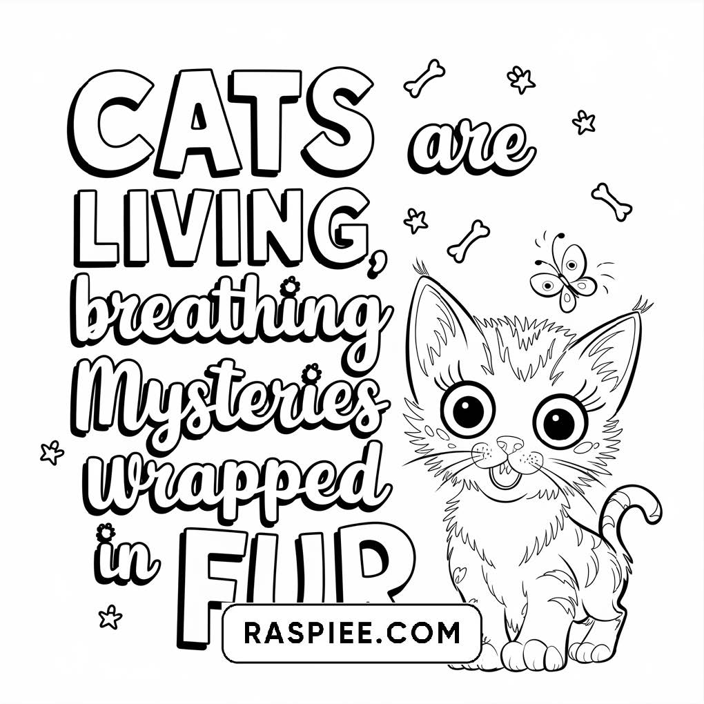 100 Bold and Easy Cute Cats Coloring Pages