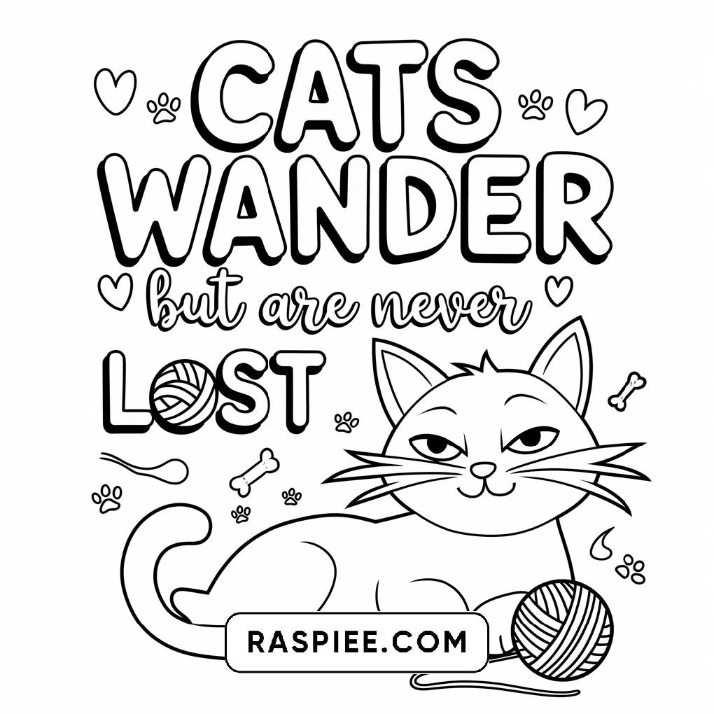 100 Bold and Easy Cute Cats Coloring Pages