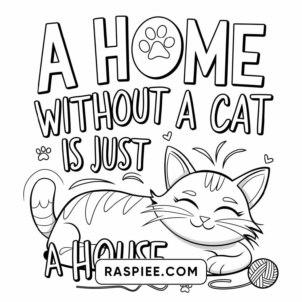 100 Bold and Easy Cute Cats Coloring Pages
