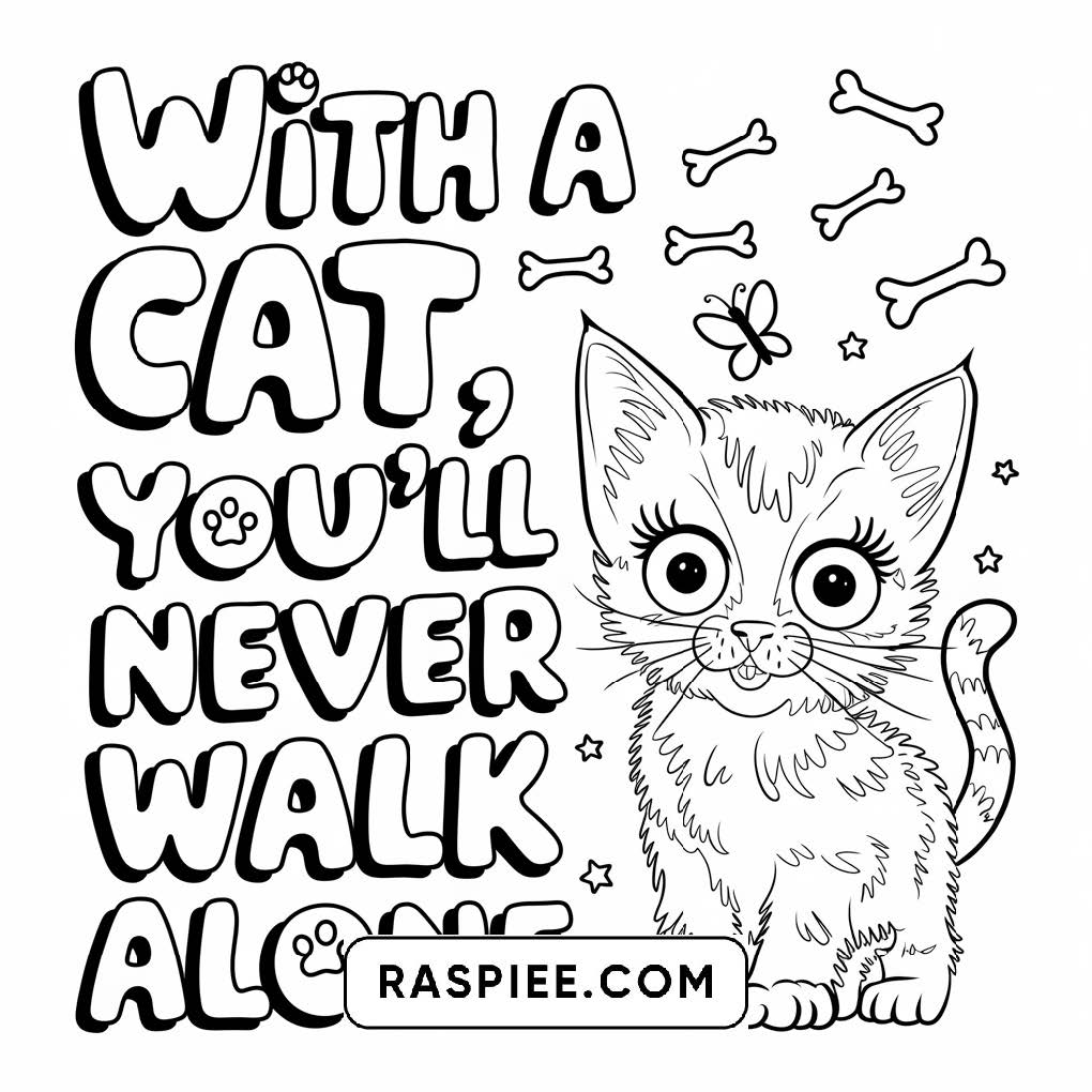 100 Bold and Easy Cute Cats Coloring Pages