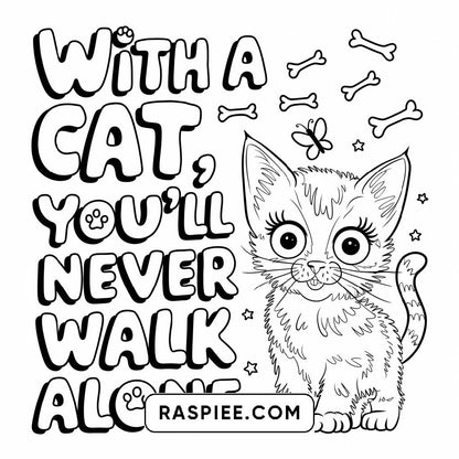 100 Bold and Easy Cute Cats Coloring Pages