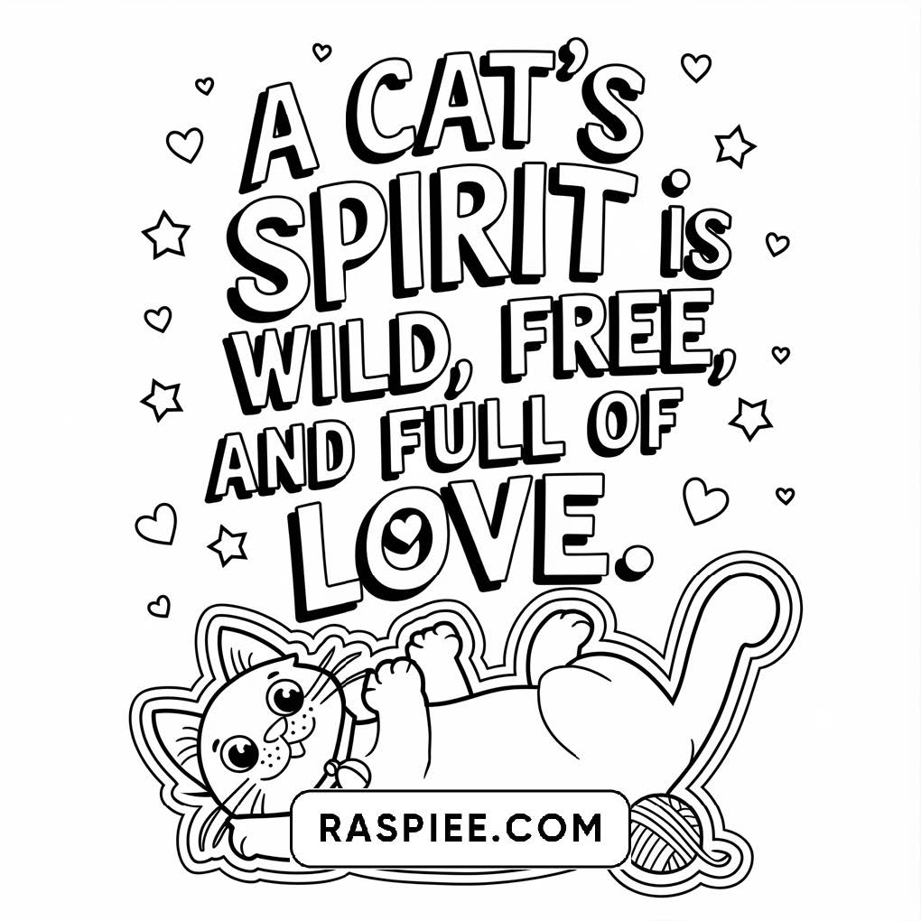 100 Bold and Easy Cute Cats Coloring Pages