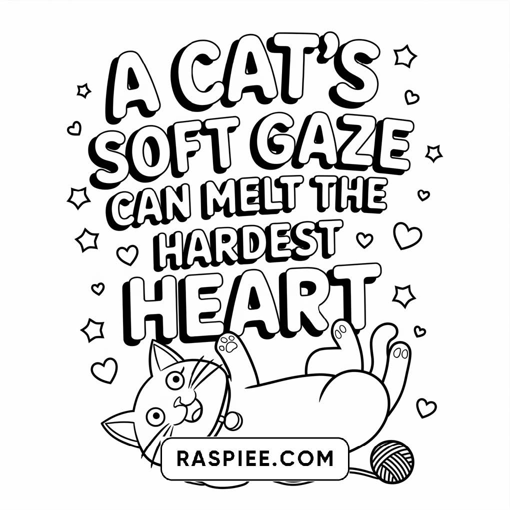 100 Bold and Easy Cute Cats Coloring Pages
