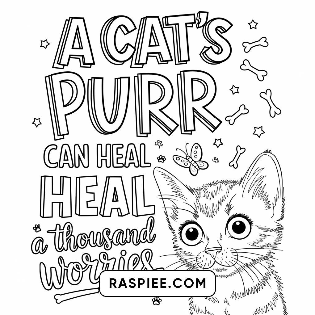 100 Bold and Easy Cute Cats Coloring Pages