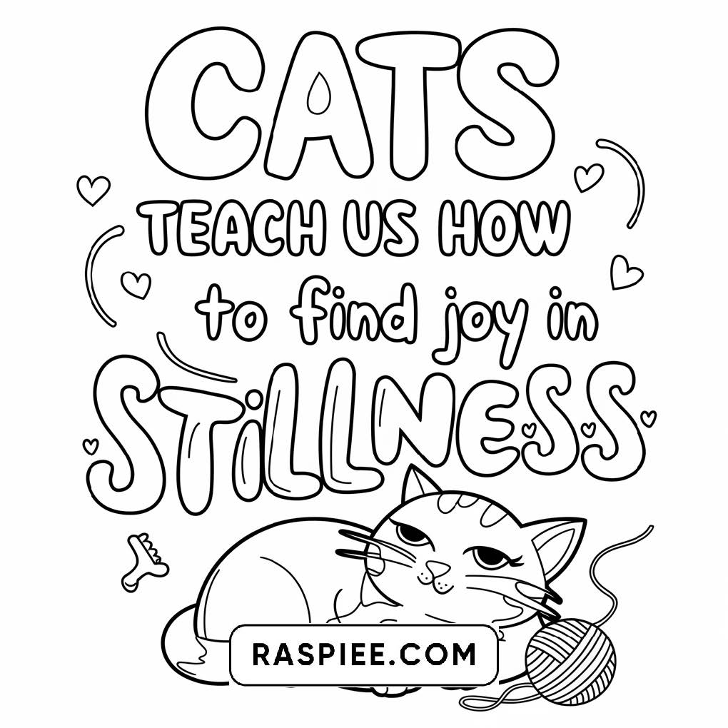 100 Bold and Easy Cute Cats Coloring Pages