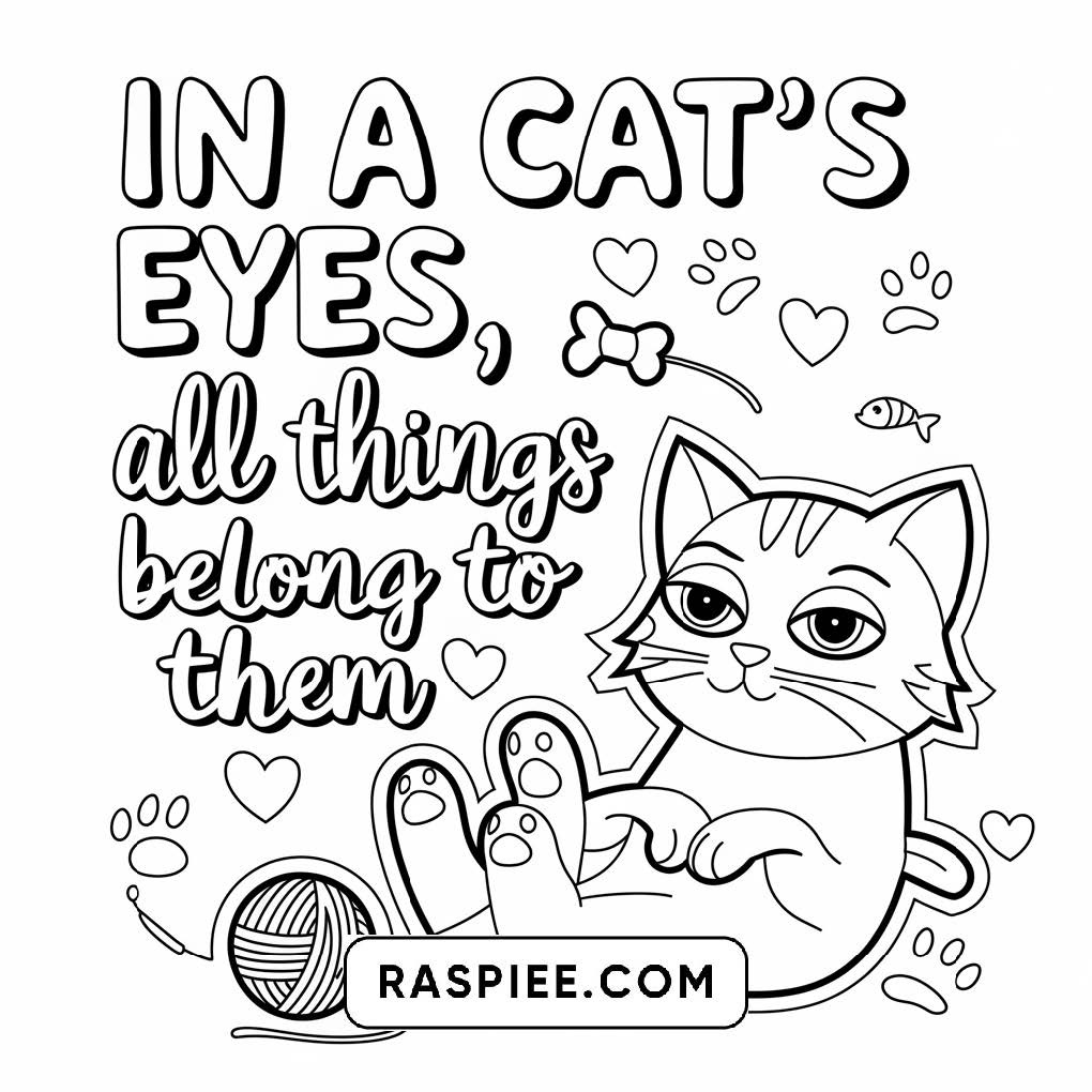 100 Bold and Easy Cute Cats Coloring Pages