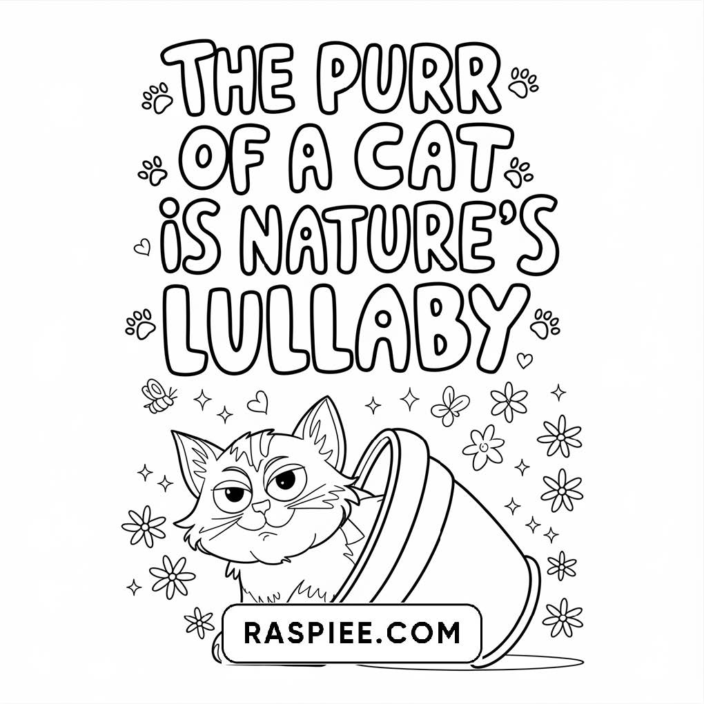 100 Bold and Easy Cute Cats Coloring Pages