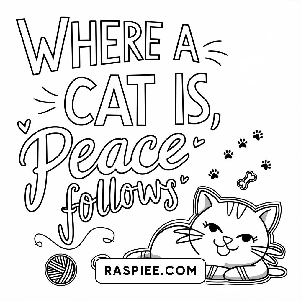 100 Bold and Easy Cute Cats Coloring Pages