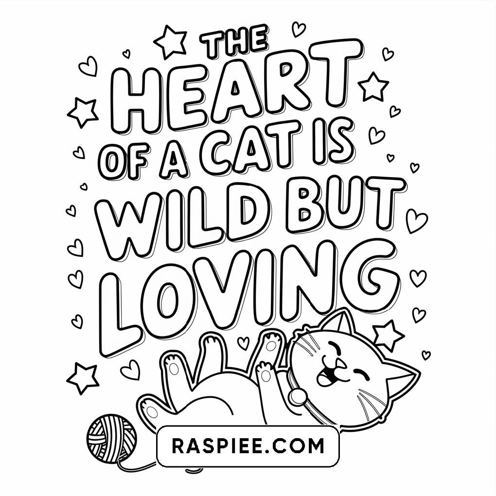 100 Bold and Easy Cute Cats Coloring Pages