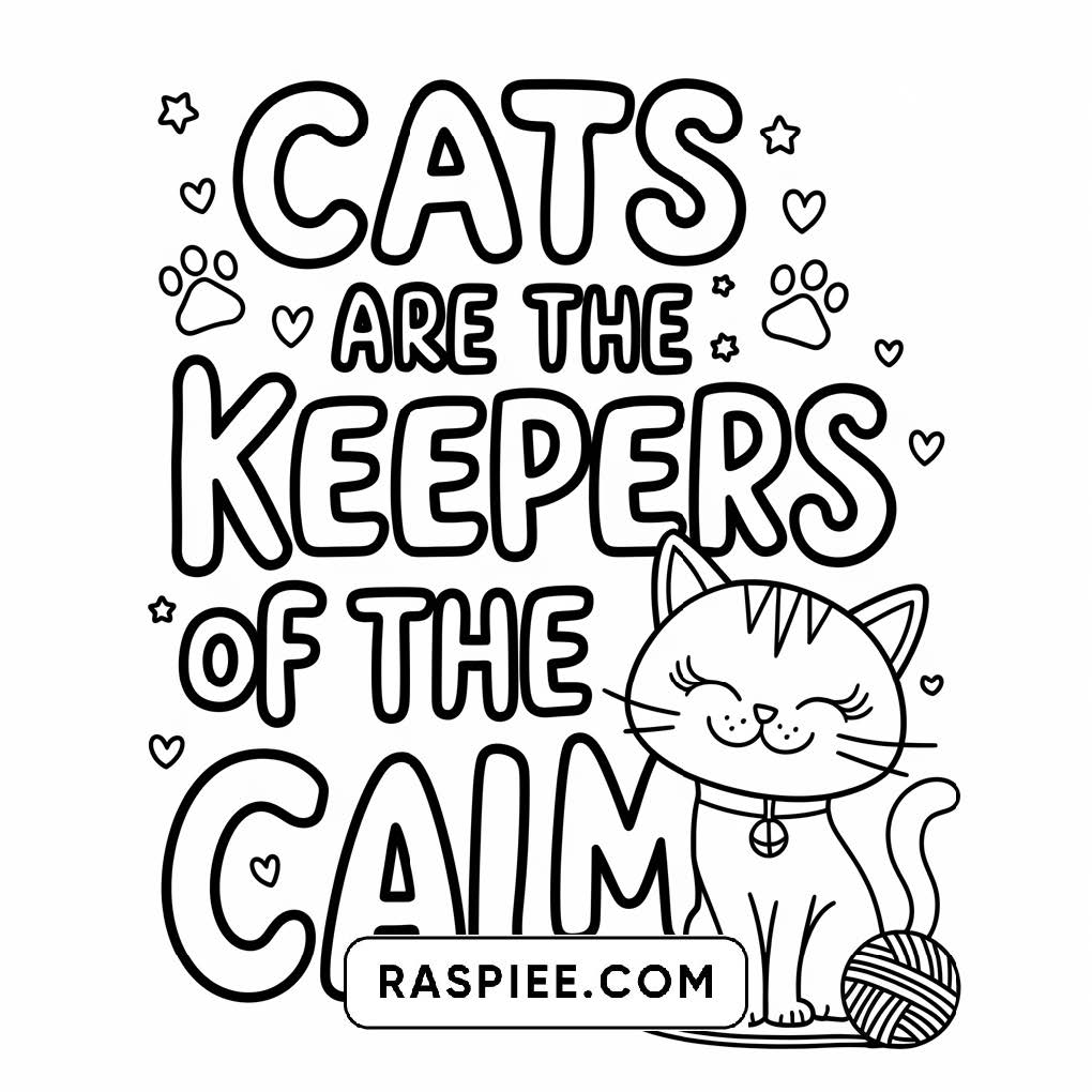 100 Bold and Easy Cute Cats Coloring Pages