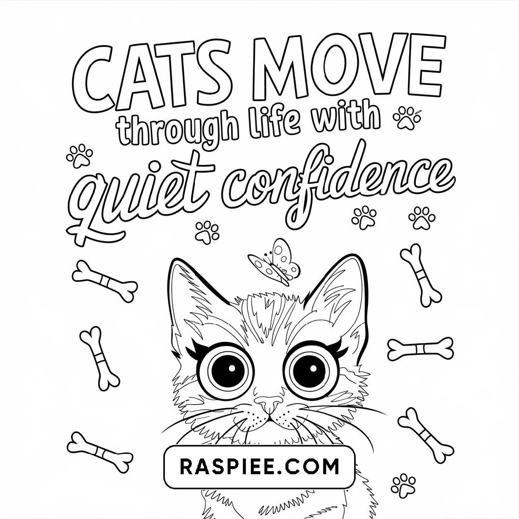 100 Bold and Easy Cute Cats Coloring Pages