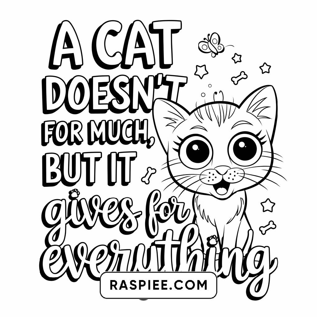 100 Bold and Easy Cute Cats Coloring Pages