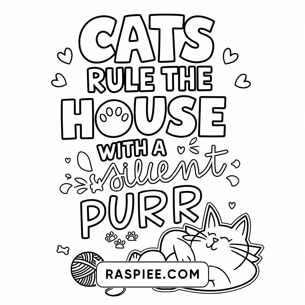 100 Bold and Easy Cute Cats Coloring Pages