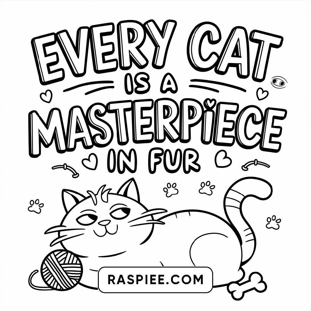 100 Bold and Easy Cute Cats Coloring Pages