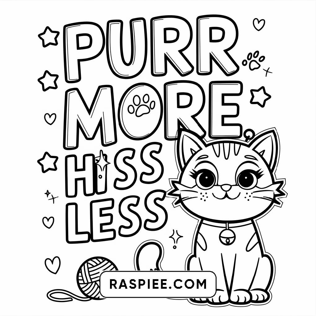 100 Bold and Easy Cute Cats Coloring Pages
