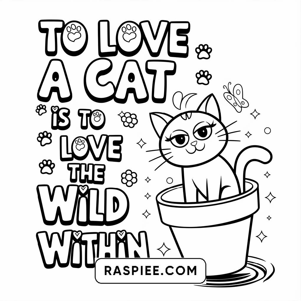 100 Bold and Easy Cute Cats Coloring Pages
