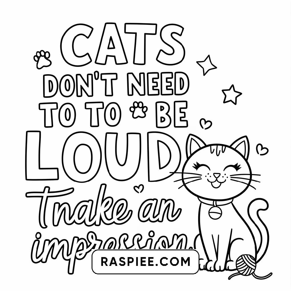 100 Bold and Easy Cute Cats Coloring Pages