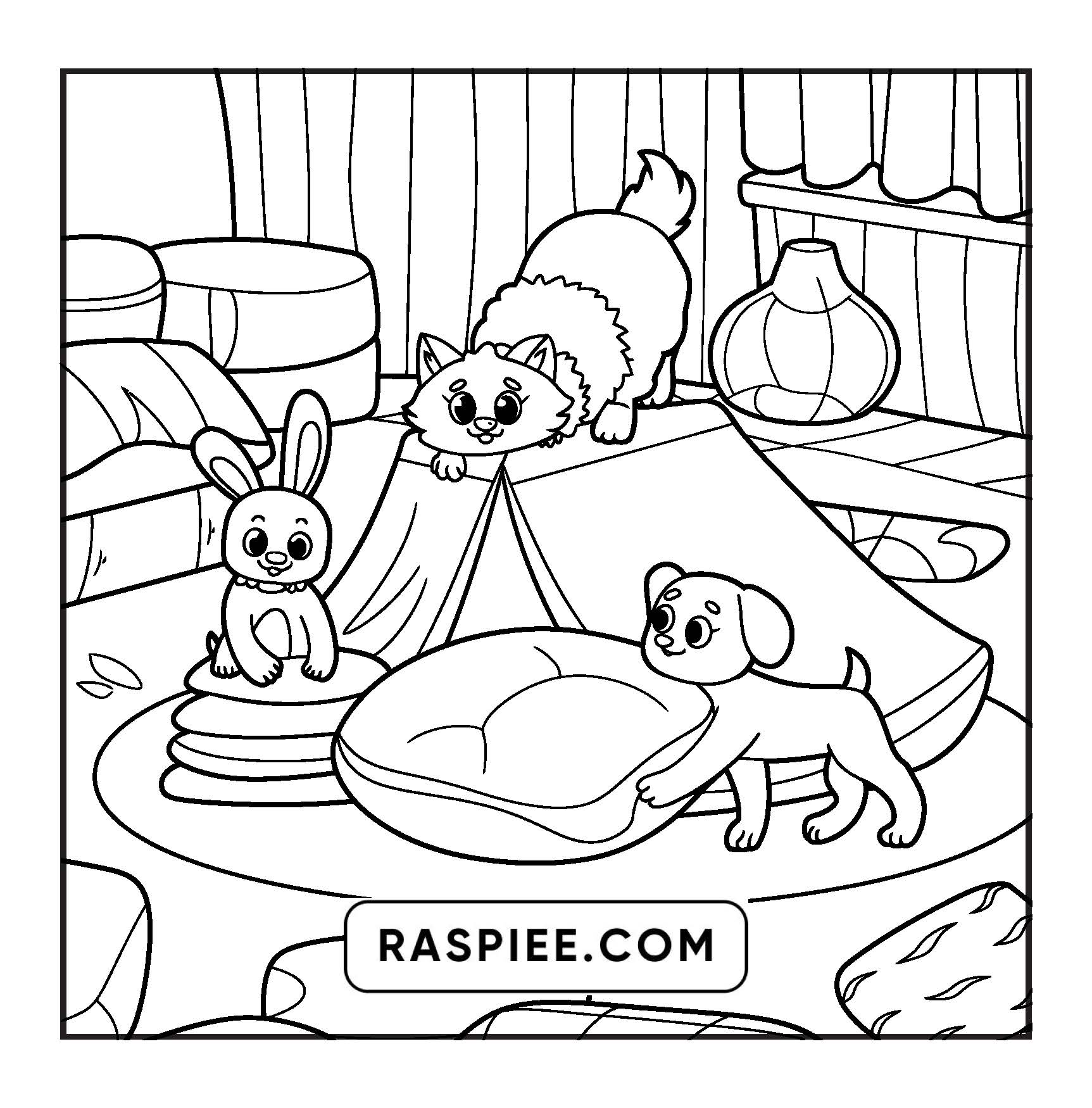 100 Bold and Easy Fluffy Friends Coloring Pages