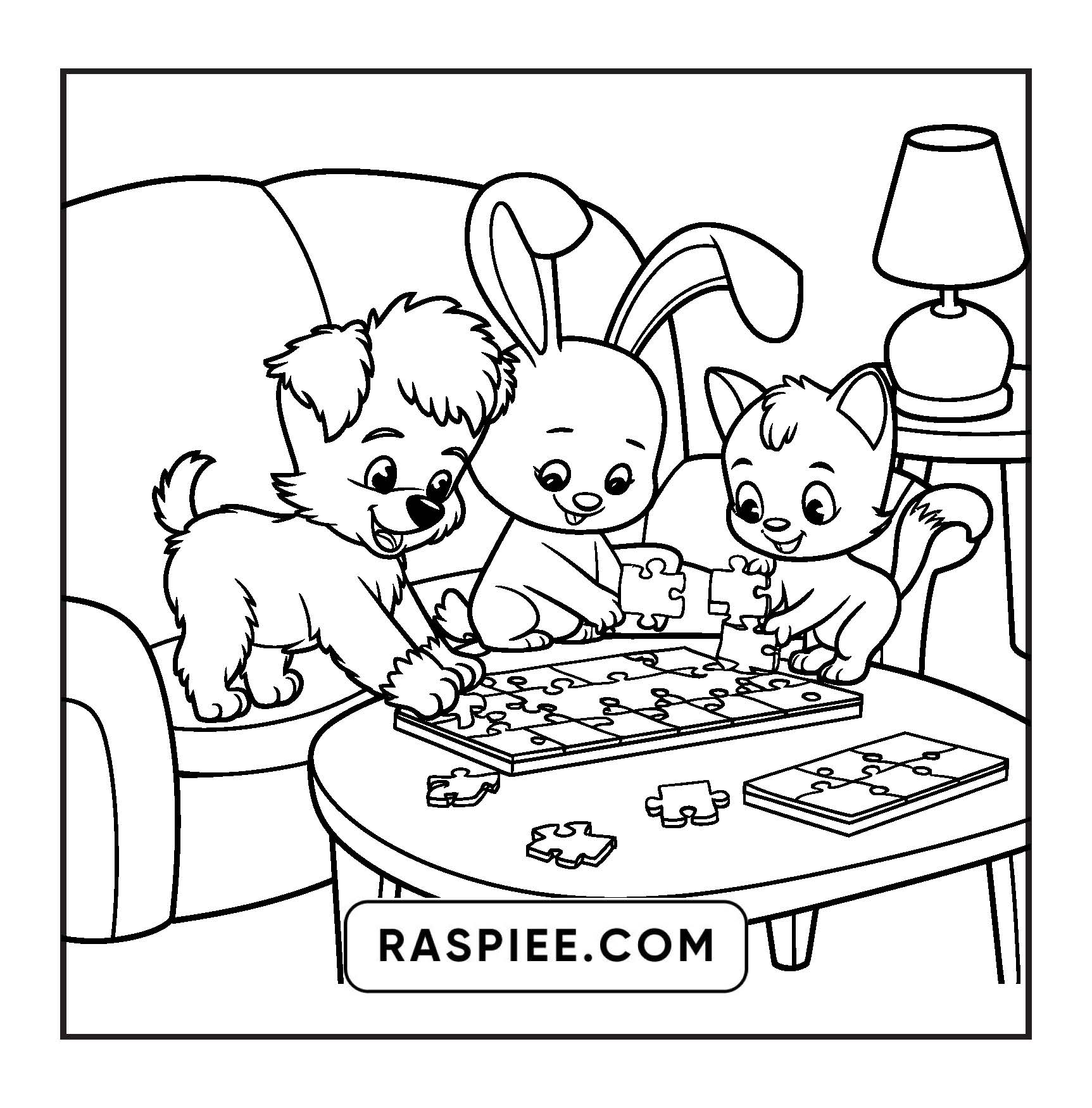 100 Bold and Easy Fluffy Friends Coloring Pages