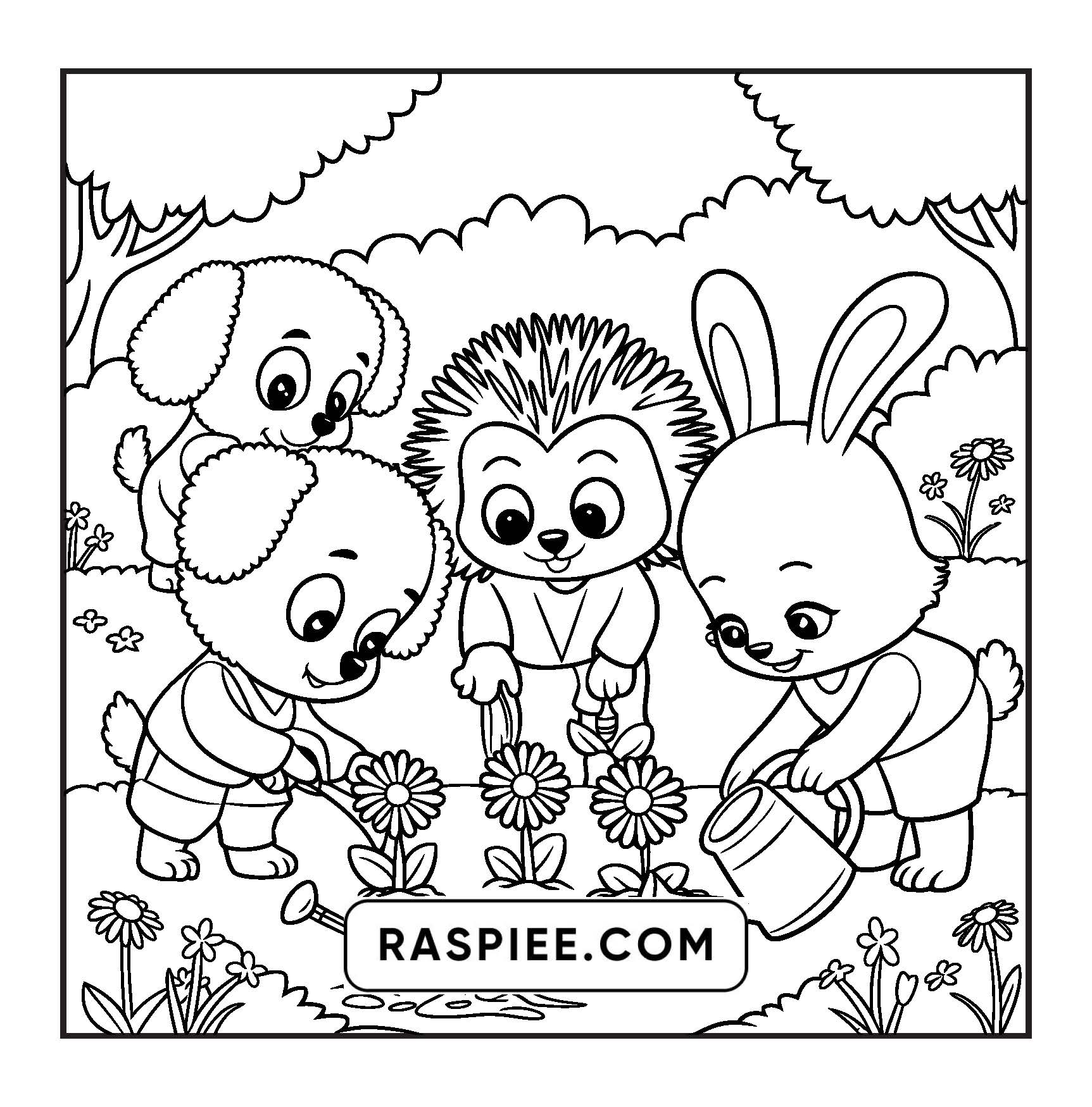 100 Bold and Easy Fluffy Friends Coloring Pages
