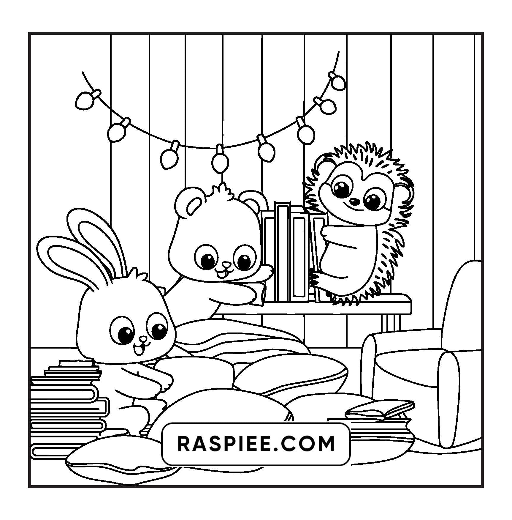 100 Bold and Easy Fluffy Friends Coloring Pages