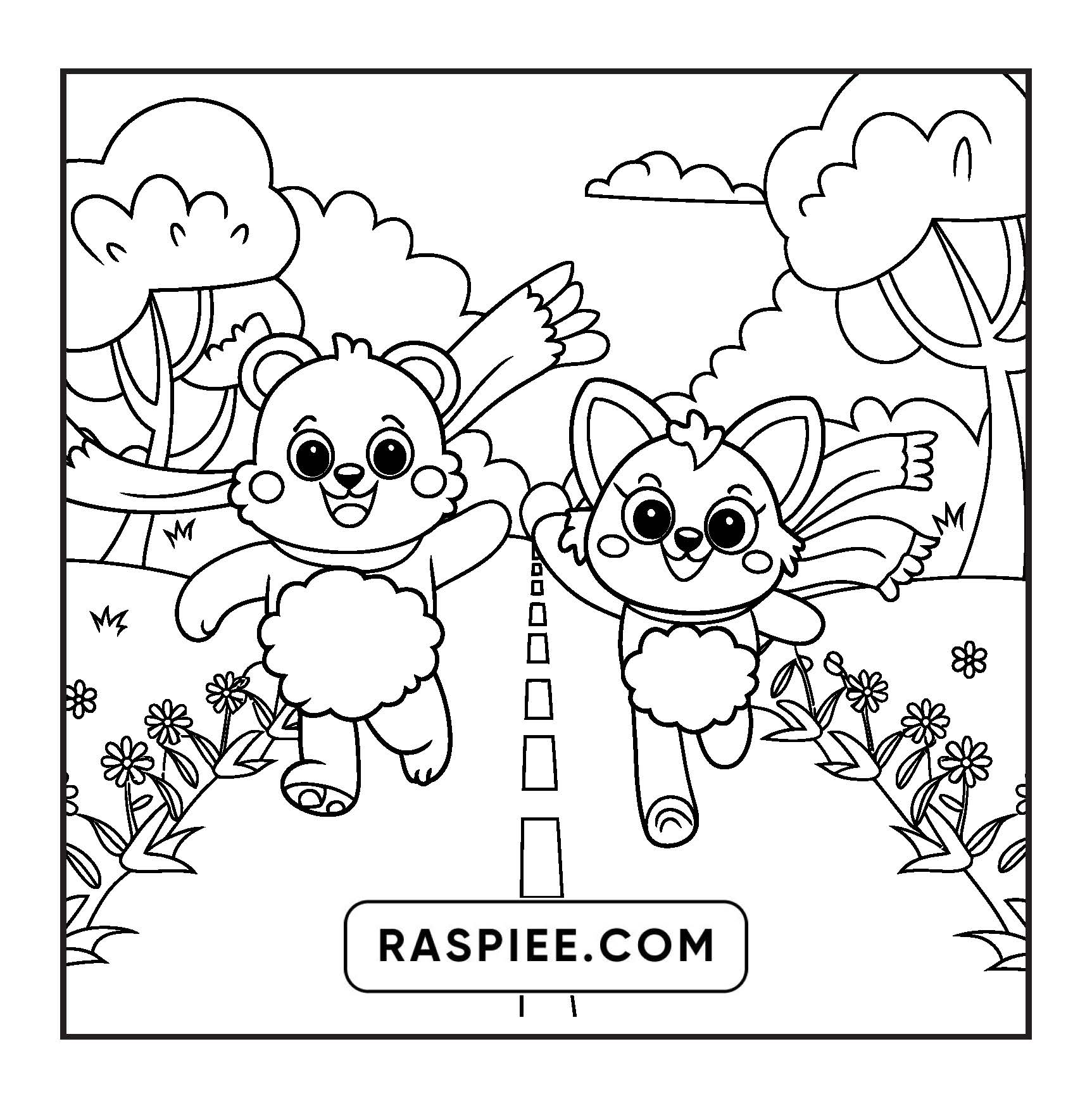 100 Bold and Easy Fluffy Friends Coloring Pages