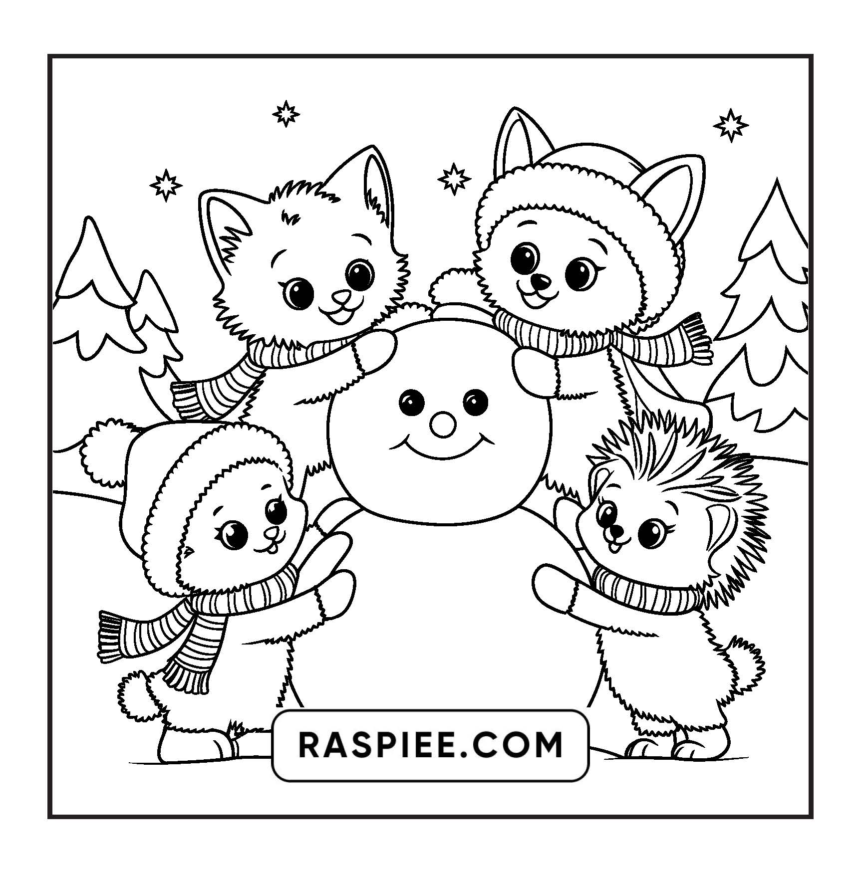 100 Bold and Easy Fluffy Friends Coloring Pages